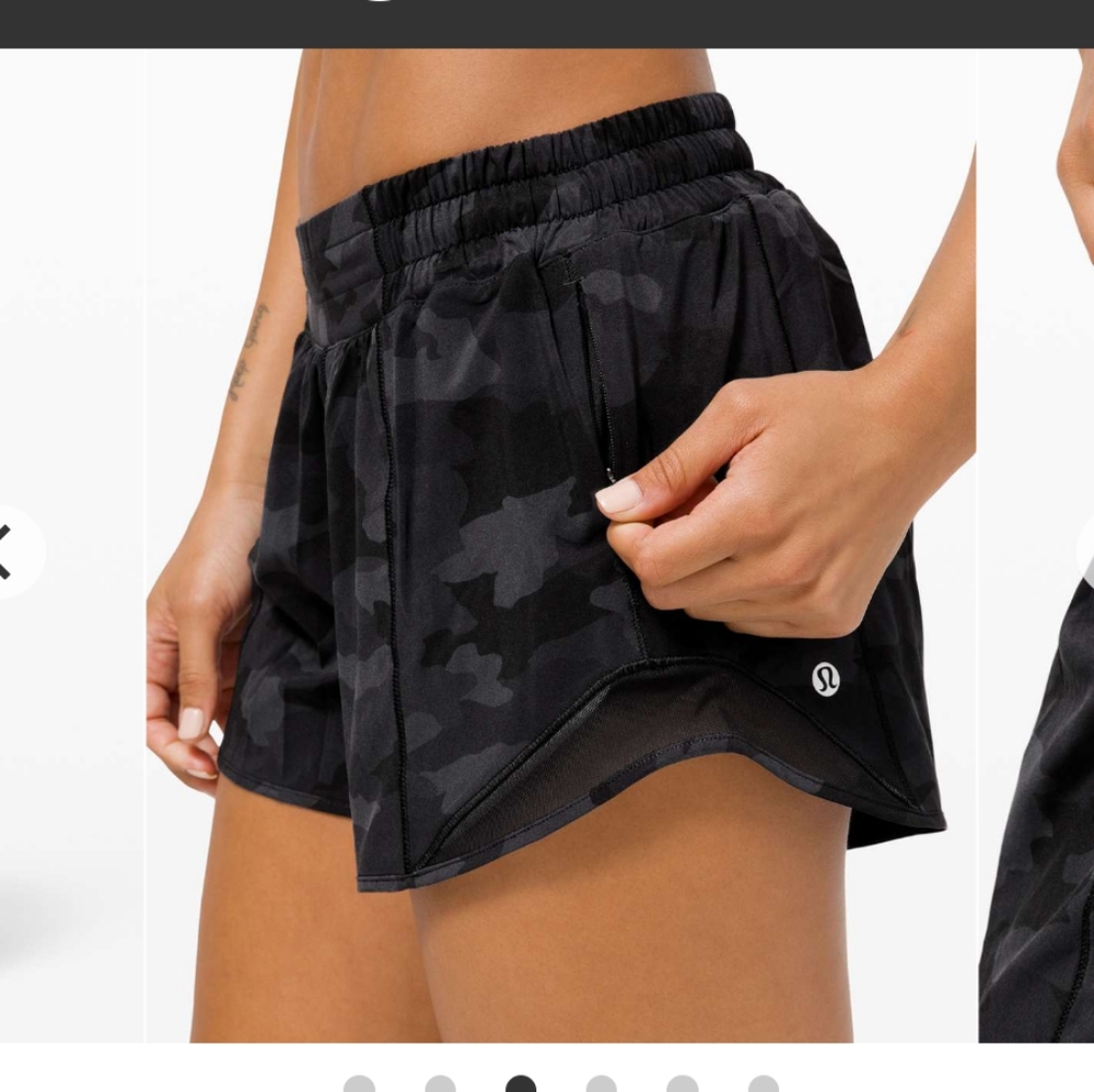lululemon athletica Women's Black Camo Athletic Shorts